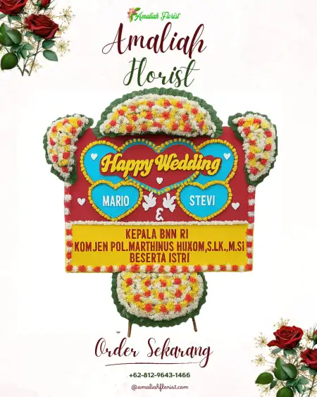 Papan Bunga Pernikahan Tanah Miring